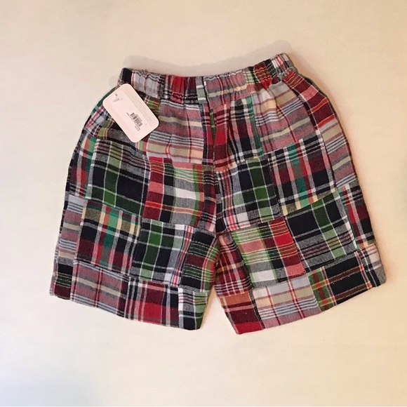Betti Terrell NWT Size 3 Boys Plaid Patchwork Pull-On Shorts - Picture 2 of 6